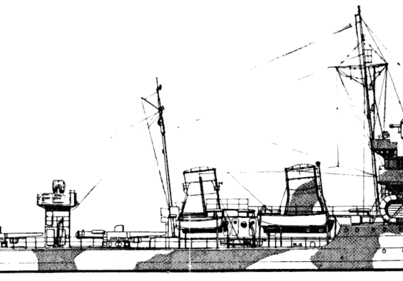 Эсминец RN Sebenico 1942 [ex Beograd Destroyer] - чертежи, габариты, рисунки